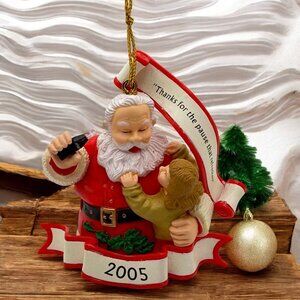 Coca-Cola Santa & Child Christmas Ornament 2005 Collectible